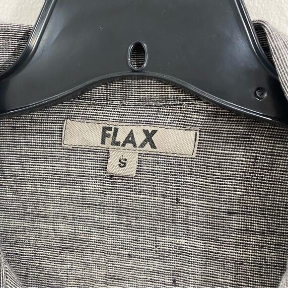 Flax Linen Jacket Gray Button Front Boxy Lagenlook Oversized Artisanal Small - Picture 10 of 13